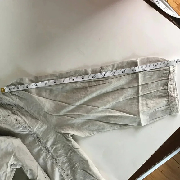 KY CREATION Lace Trim 100 % Cotton Blouse Light Grey | UK 10-12 (T2) - Picture 15 of 15